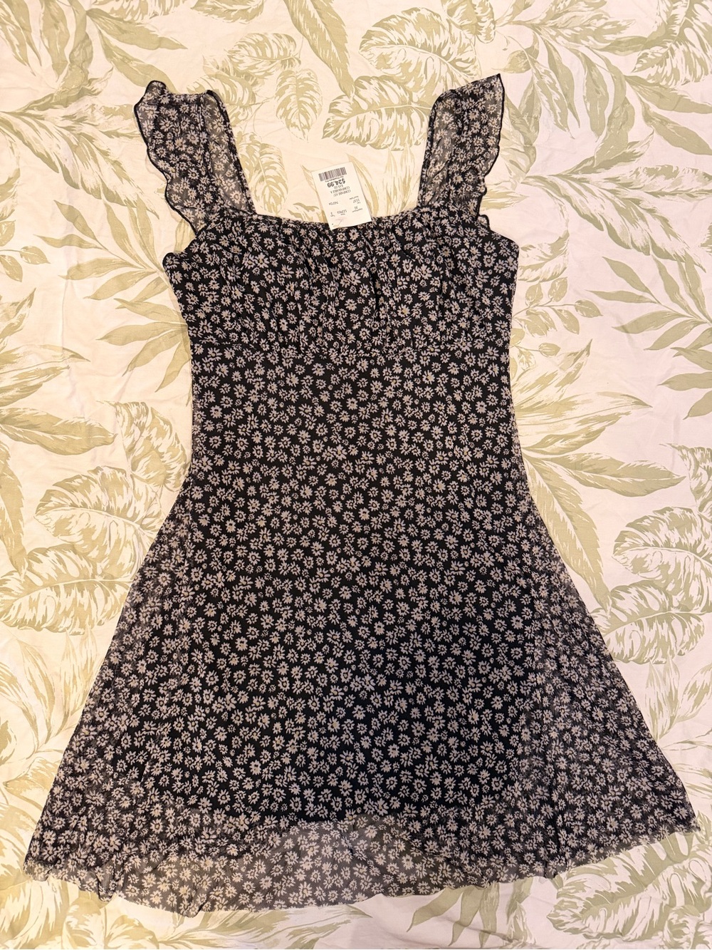See You Monday Black and White Floral Printed Dress
